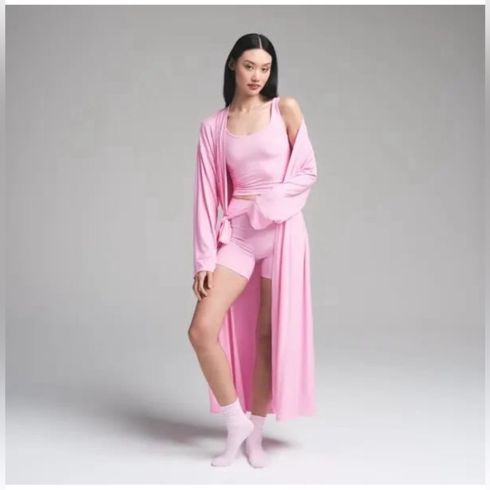 SKIMS Pink Long Robe
